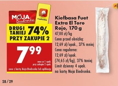 Kiełbasa fuet extra El toro rojo promocja