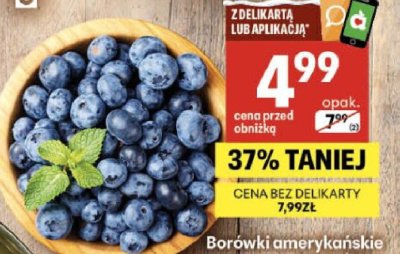 Borówki amerykańskie promocja w Delikatesy Centrum