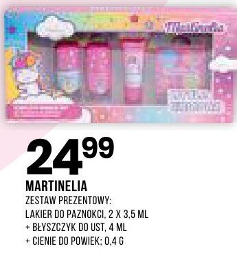 Zestaw prezentowy Martinelia lakier do paznokci 2 x 3,5 ml + błyszczyk do ust 4 ml + cienie do powiek 0,4 g promocja w Drogerie Natura