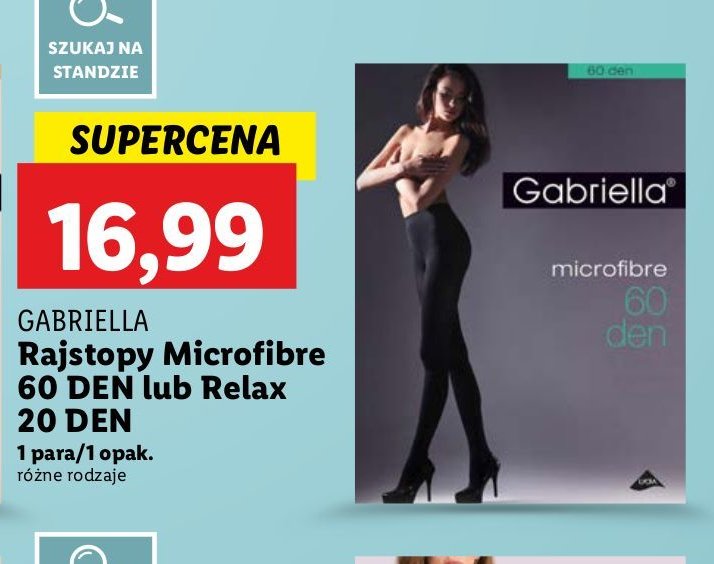 Rajstopy z mikrofibry 60 den Gabriella promocja w Lidl