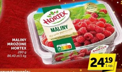 Maliny mrożone HORTEX promocja w Groszek