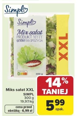 Mix sałat XXL SIMPL promocja w Carrefour Market