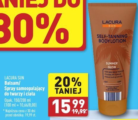 Spray samoopalający summer  glow Lacura sun promocja