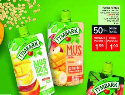 Mus jabłko-mango-banan-płatki owsiane Tymbark mus promocja