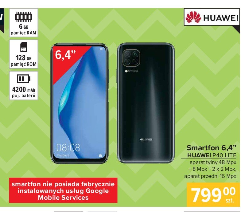 Smartfon p40 lite Huawei promocja