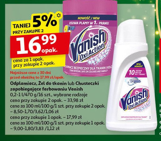 Odplamiacz w płynie white Vanish promocja