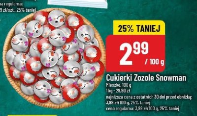 Cukierki Zozole Snowman promocja w POLOmarket