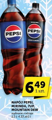 Napój Pepsi, Mirinda, 7UP, Mountain Dew, wybrane rodzaje promocja w Euro Sklep