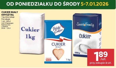 Cukier biały kryształ 1kg promocja w Stokrotka