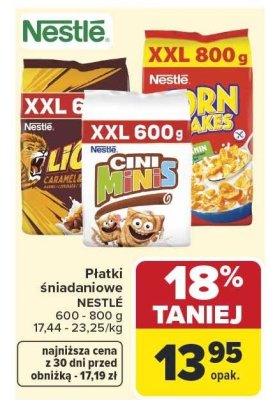 Płatki śniadaniowe, różne rodzaje Nestle promocja w Carrefour