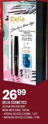 DELIA COSMETICS Zestaw prezentowy: woda micelarna 200 ml + kredka do oczu czarna 1 szt. + maskara do rzęs czarna 12 ml promocja w Drogerie Natura