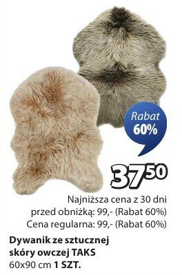 Dywan ze sztucznej skóry owczej TAKS 60x90 cm promocja w Jysk