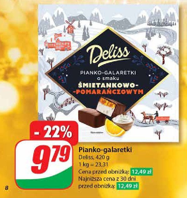 Pianko-galaretki o smaki śmietankowo-pomarańczowym Deliss promocja