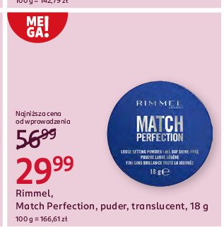 Puder sypki transparent 001 Rimmel match perfection promocja w Rossmann