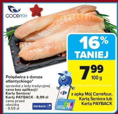 Polędwica z dorsza atlantyckiego GOODFISH promocja w Carrefour Market