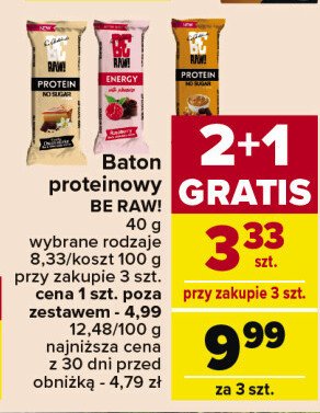 Baton 25% protein salty peanut Be raw! promocja w Carrefour Market