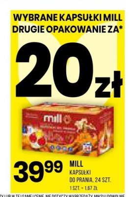 Kapsułki do prania MILL promocja w Drogerie Natura