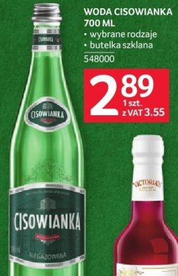 Woda CISOWIANKA 700 ml różne rodzaje butelka szklana promocja w Selgros