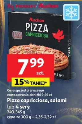 Pizza capricciosa, salami lub 4 sery 340-345 g promocja w Auchan