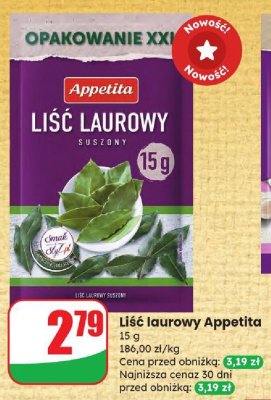 Liść laurowy suszony Appetita promocja w Dino