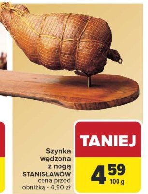 Szynka wędzona z nogą  promocja w Carrefour