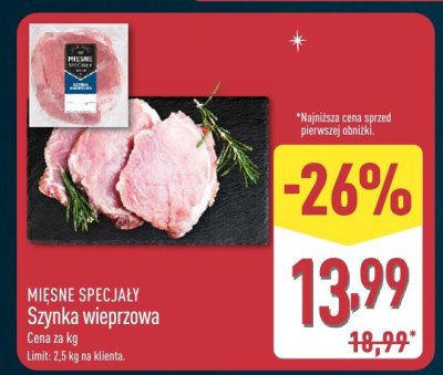 Szynka wieprzowa promocja w Aldi