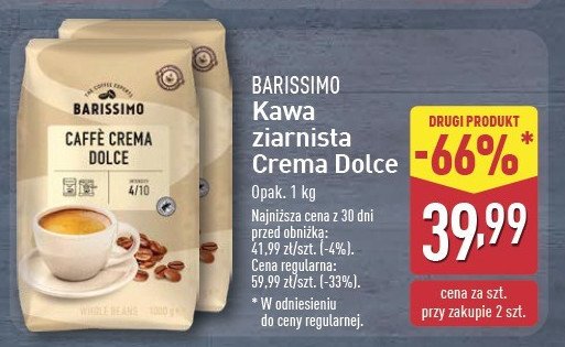 Kawa Barissimo caffe crema dolce promocja