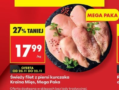 Świeży filet z piersi kurczaka Mega Paka promocja w Biedronka