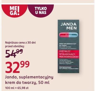 Krem do twarzy suplementacyjny Janda Men 50 ml promocja w Rossmann