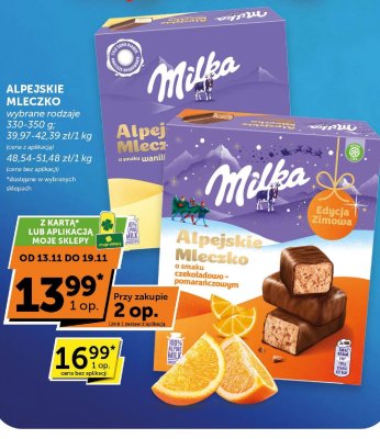 Czekolada Alpejskie Mleczko Milka promocja w Euro Sklep