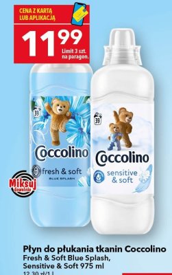 Płyn do płukania tkanin Coccolino Fresh & Soft Blue Splash promocja w LEWIATAN