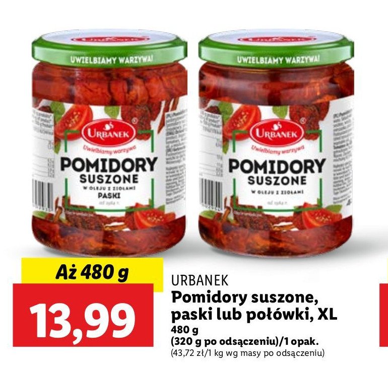 Pomidory suszone w oleju z ziołami Urbanek promocja