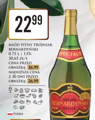 Miód pitny trójniak Bernardyński promocja w Dino