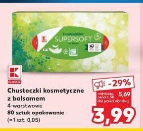 Chusteczki higieniczne supersoft K-classic promocja w Kaufland