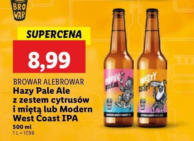 Piwo nasty zesty ALE BROWAR promocja w Lidl