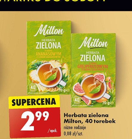 Herbata zielona ananasowa Milton promocja