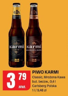 Piwo Karmi Classic, Mrożona Kawa but. bezzw. Carlsberg Polska promocja w Chorten