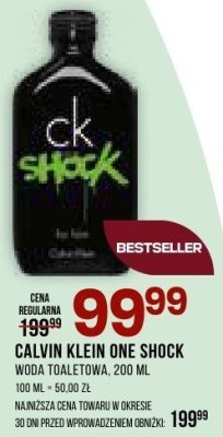 Woda toaletowa Calvin Klein One Shock, 200 ml, 100 ml = 50.00 zł promocja w Drogerie Natura