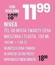 Żel do mycia twarzy NIVEA ŻEL DO MYCIA TWARZY mieszana lub tłusta 150 ml promocja w Drogerie Natura