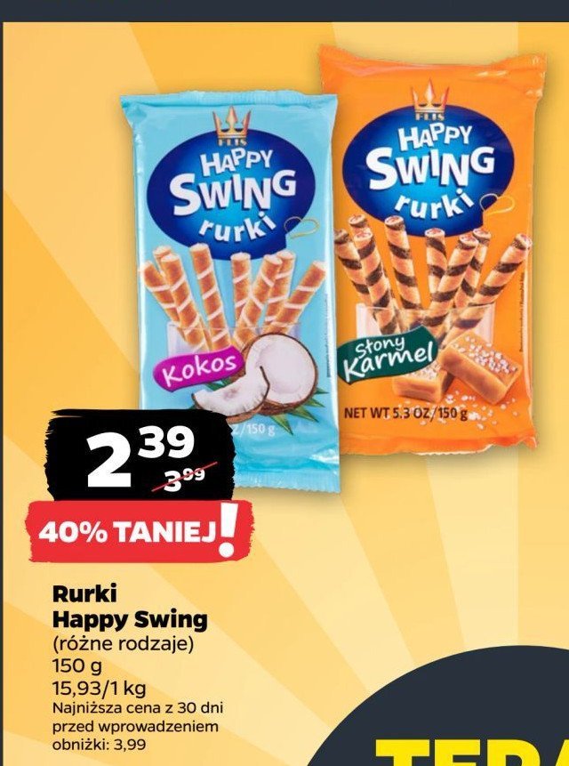 Rurki słony karmel Happy swing promocja