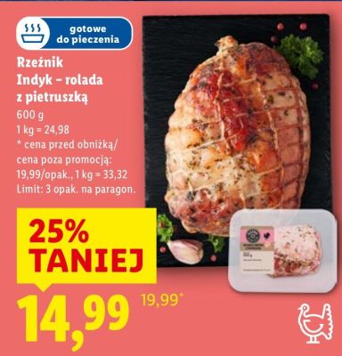 Rzeźnik Indyk - rolada z piersią i pietruszką promocja w Lidl