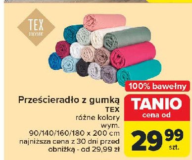 Prześcieradło z gumką 160 x 200 cm Tex promocja