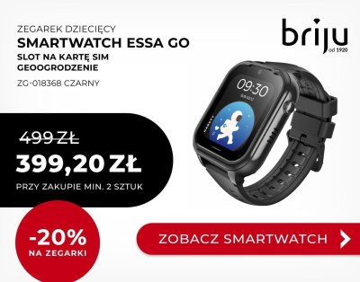 Smartwatch dziecięcy ESSA GO czarny promocja w Briju