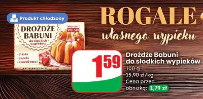 Drożdże Babuni do słodkich wypieków promocja w Dino