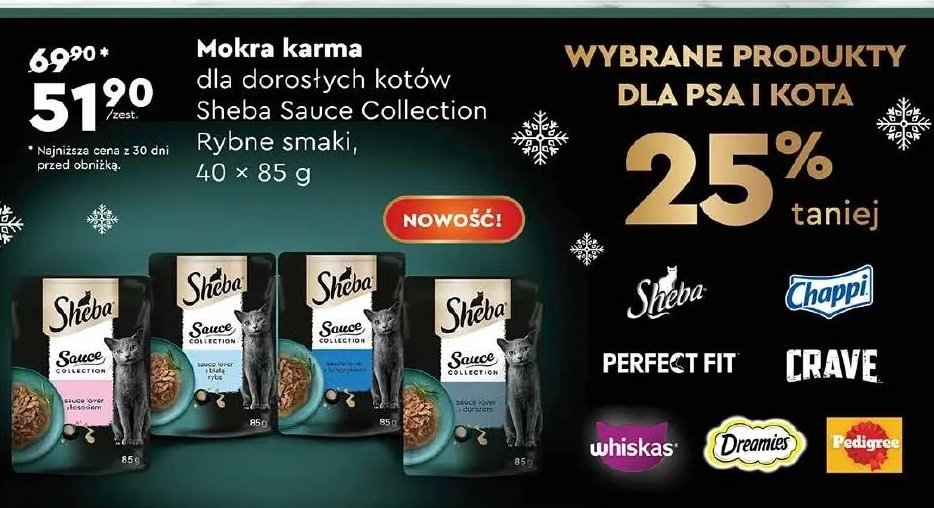 Karma dla kota rybne smaki Sheba sauce collection promocja w Biedronka