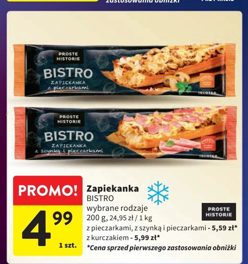 Zapiekanka z szynką i pieczarkami Iglotex bistro promocja