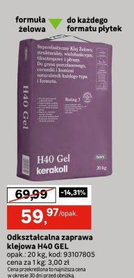 Odzkształcalna zaprawa klejowa H40 GEL promocja w Leroy Merlin