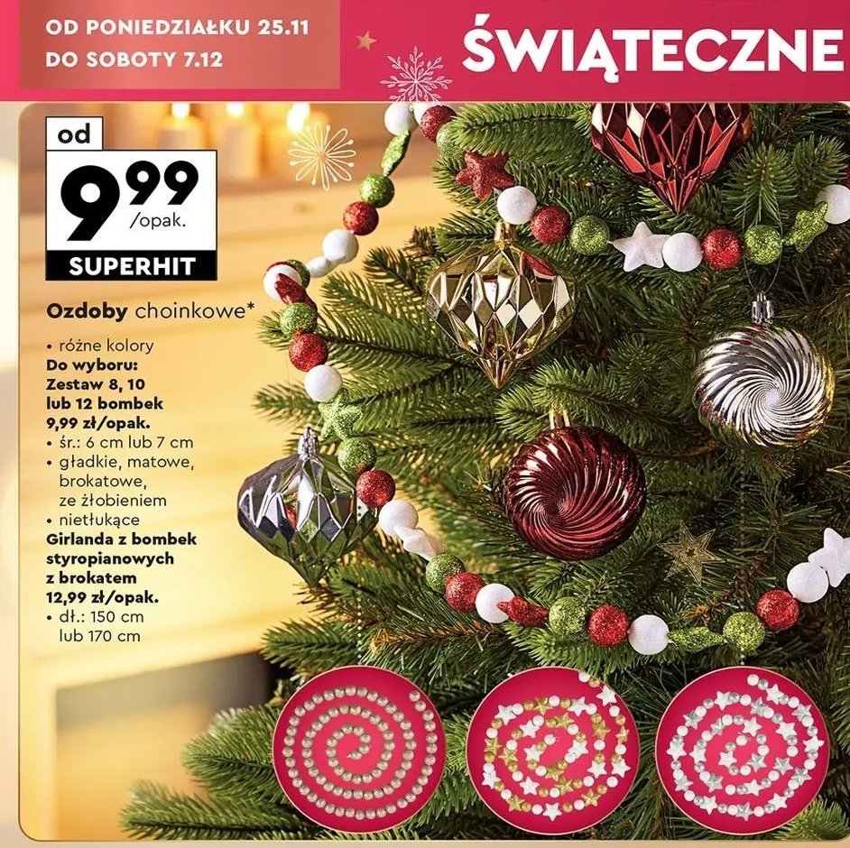 Bombki szklane gładkie 6 cm promocja