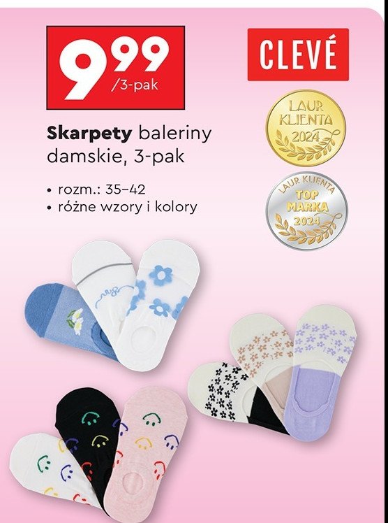 Skarpety baleriny 35-42 Cleve promocja w Biedronka