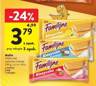 Wafle FAMILIJNE wybrane rodzaje promocja w Intermarche